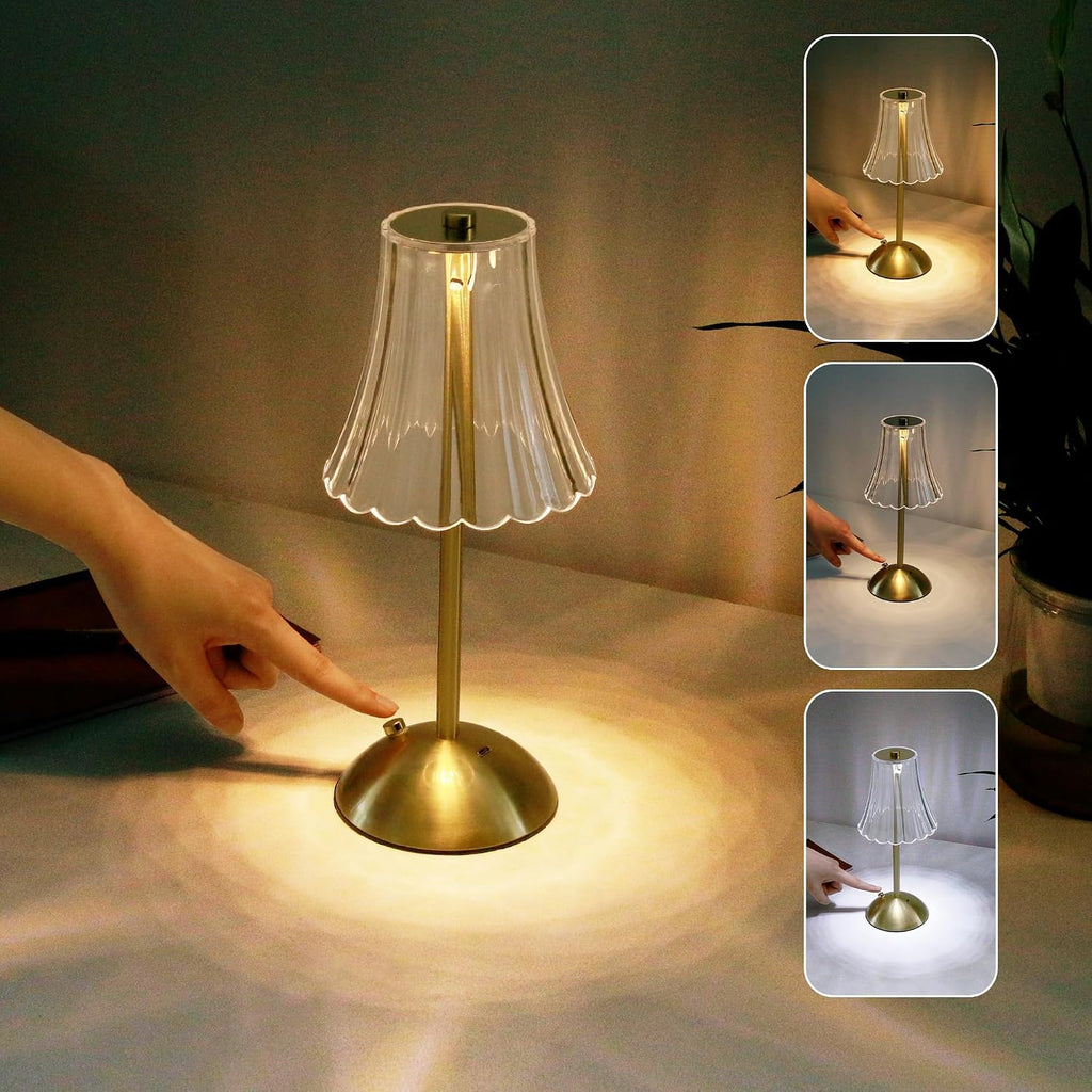 Cordless Table Lamp Rechargeable Desk Lamp for Nightstand,Bedside,Kitchen,Living Room High Capacity Battery Powered-2600mAh