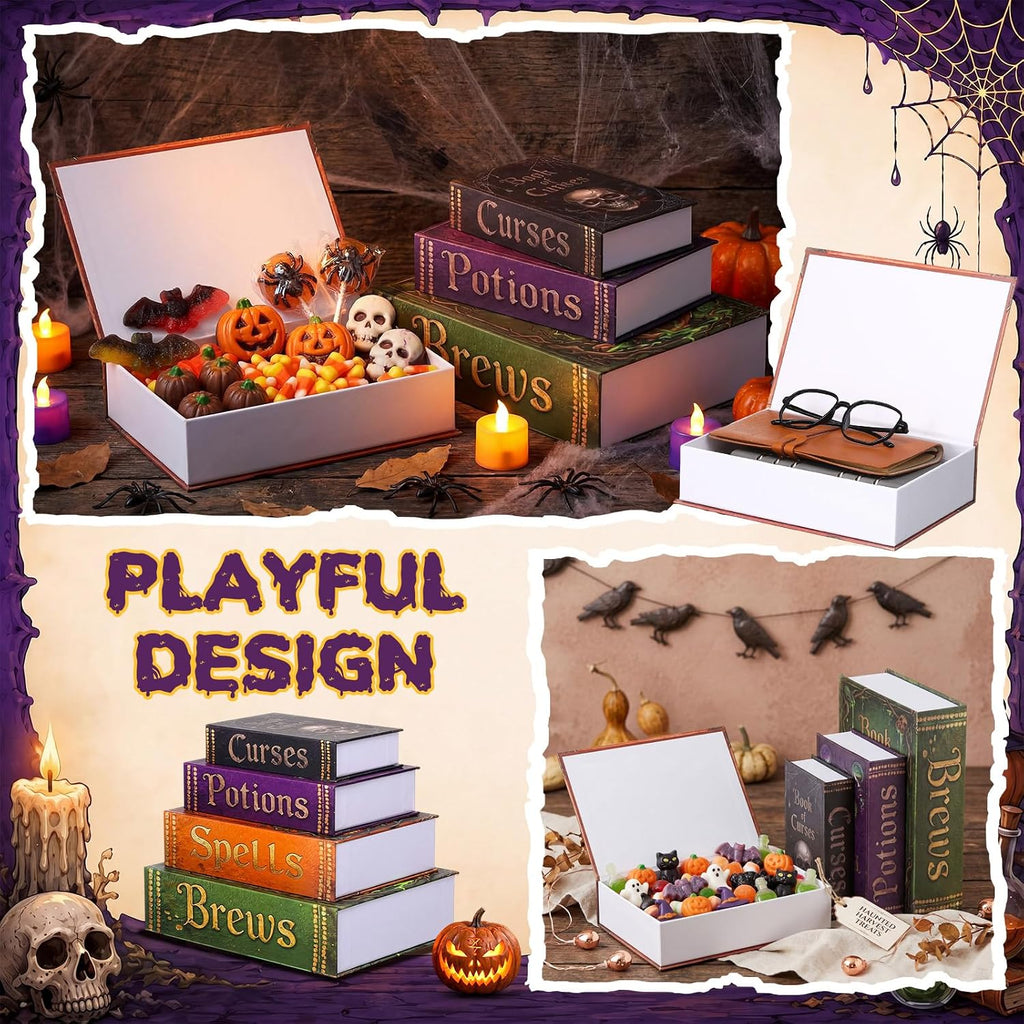 Sabary Set of 4 Decorative Books Box, Multicolor, Halloween