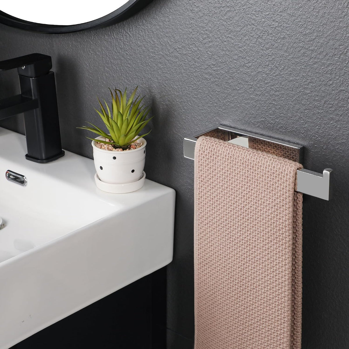 Sayayo Bathroom Hand Towel Holder, Chrome Wall Mounted