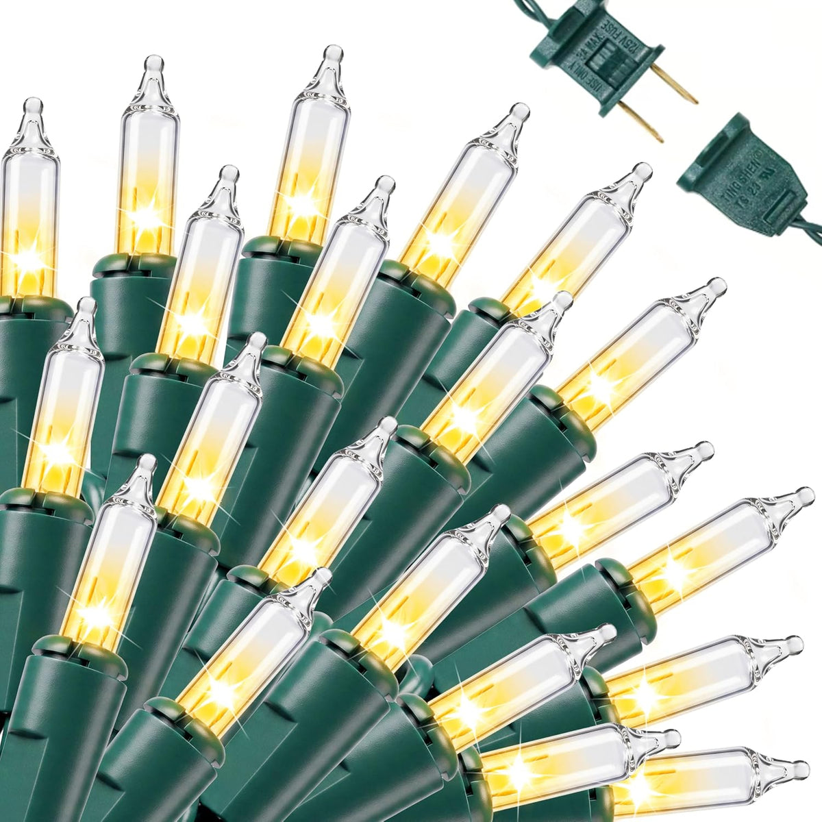 Joiedomi Clear Christmas String Lights Indoor,400(4x100) Mini White Fairy Light,86FT Lighting Decor for Patio Dorm Classroom Bedroom Holiday Wedding Party Garland Birthday Festival,Green Wire