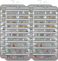 2 Pack Hanging Jewelry Organizer with 80 Zippered Pockets, Dual-Sided Dustproof Foldable for Travel, Accessories Organizer for Holding Jewelries, Earring Organizers and Storage