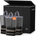 SOLEDI Large Laundry hamper 3 Section with Lid, 180L Laundry Basket, Black