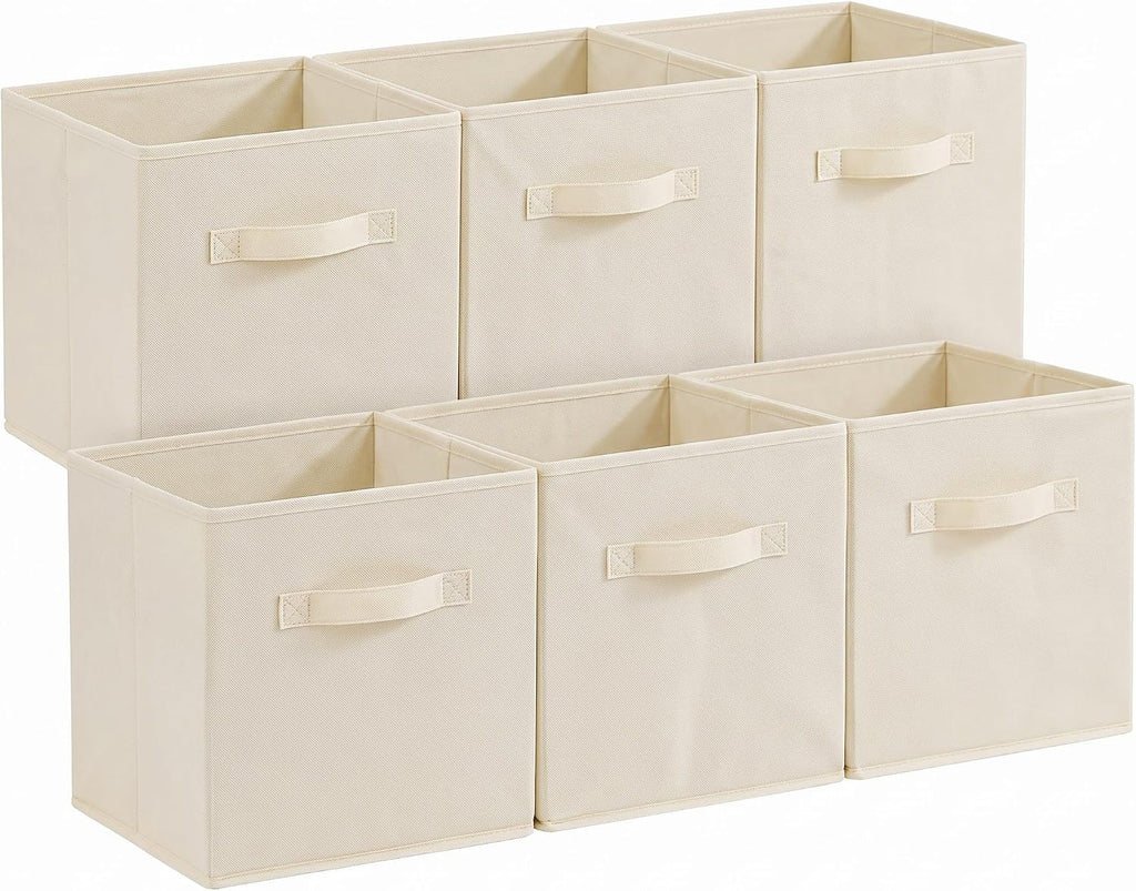 Lifewit Storage Cubes, 11 Inch Organizer Bins, 18L Beige, 6 Packs