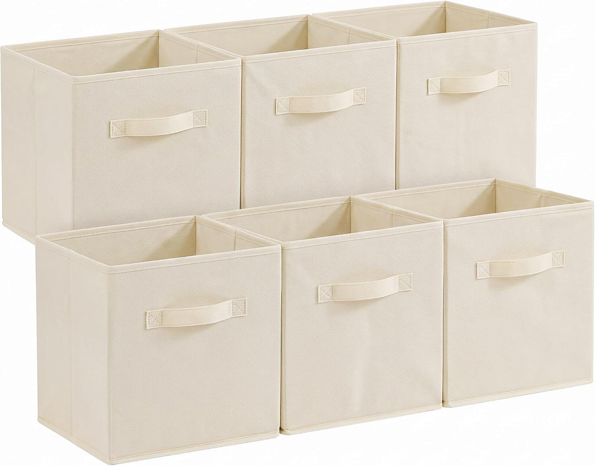 Lifewit Storage Cubes, 11 Inch Organizer Bins, 18L Beige, 6 Packs