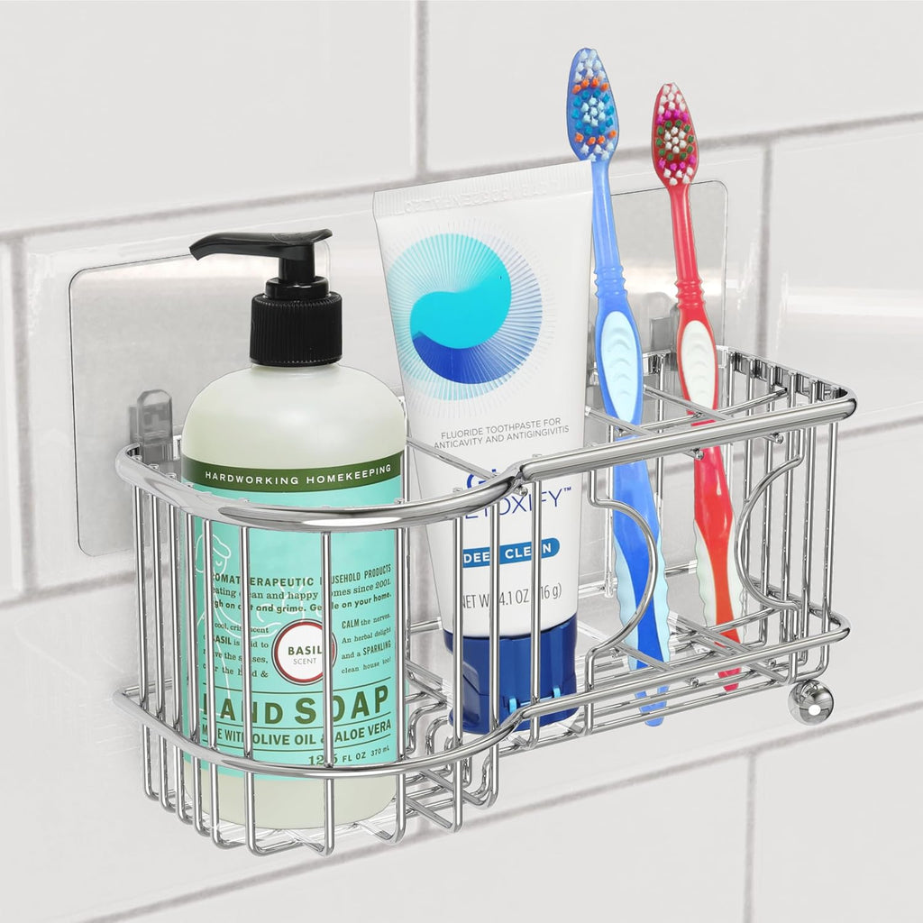 Simple Houseware Stainless Steel 6 Slots Adhesive Wall Toothbrush Holder