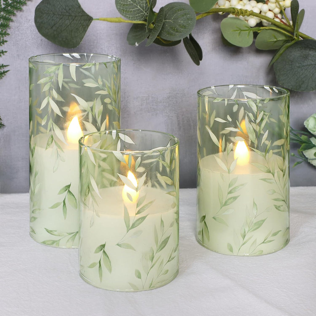 Crystal Club Glass Flameless Candles with Remote Timer