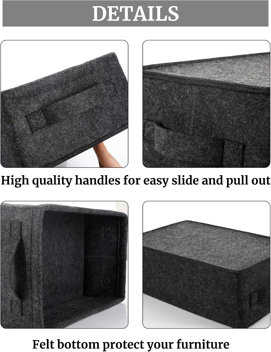 Long Gray Storage Baskets Narrow Storage Basket Organizer Storage Bins for Small Toys Keys Make Up Hair Cosmetic Drawer Home Decor Storage Basket Decorative Storage Bin