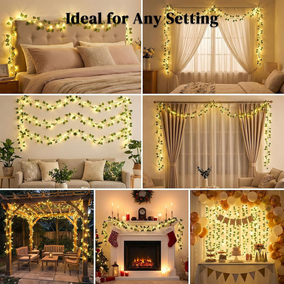 DomeStar 40 FT 120 LED Pothos Vines String Lights with Remote, Fairy Lights