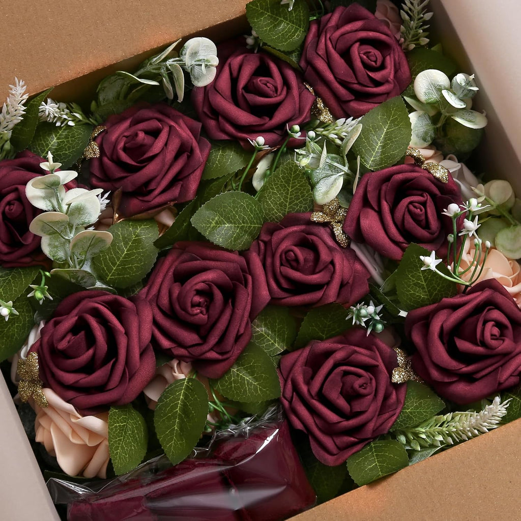 Burgundy Wedding Aisle Decorations Set of 10