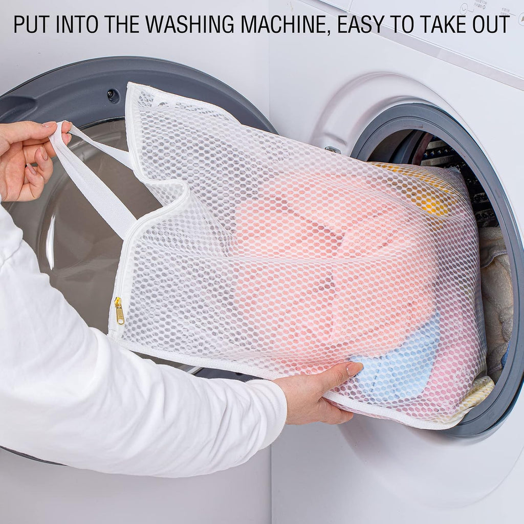Tenrai Laundry Bag Mesh Wash Bag，Use YKK Zipper，Tote Bag Bathroom Hanging, Bra Fine Mesh Wash Bag for Underwear 3 Bags（3L Cellular Mesh）