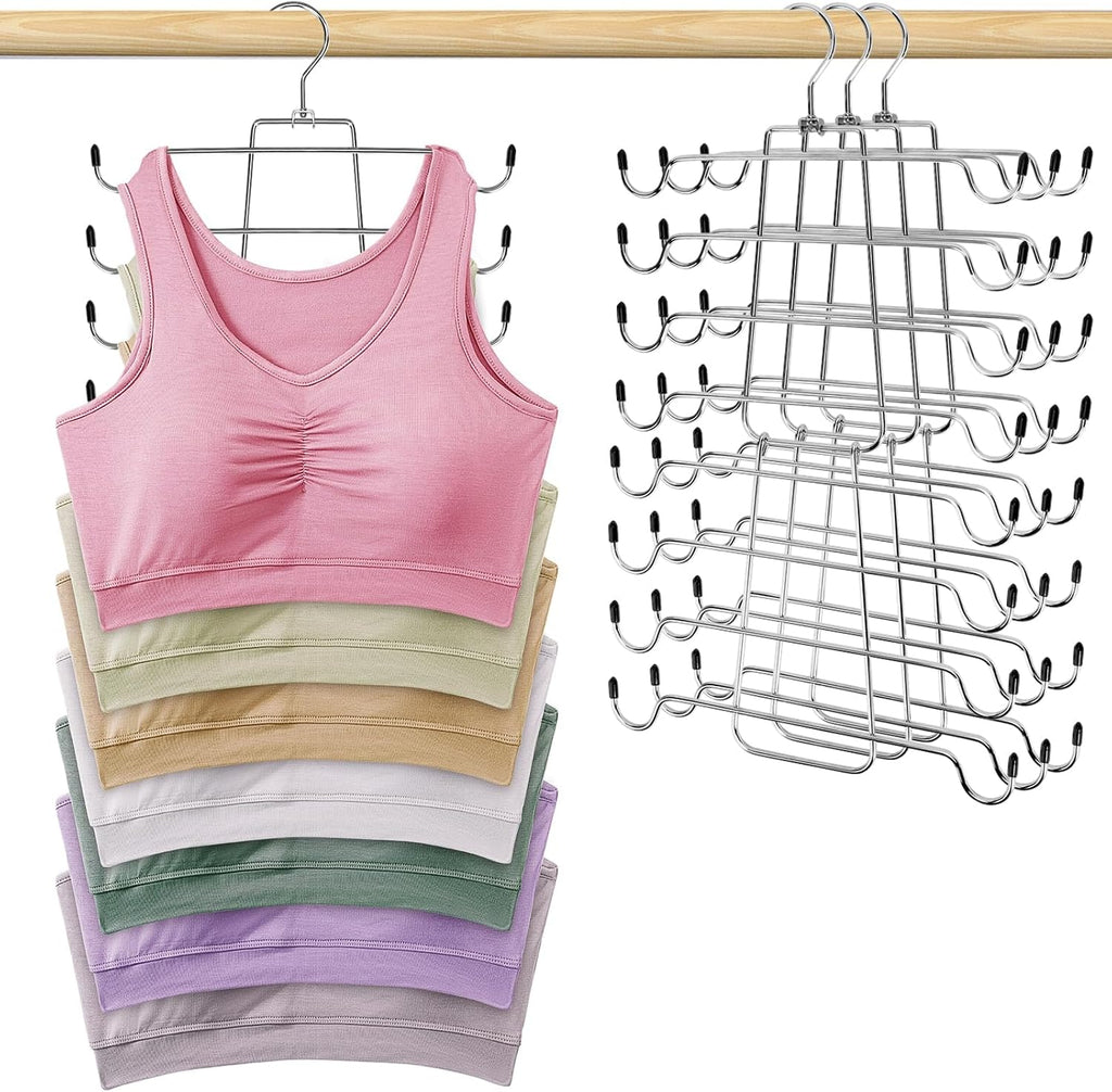 POZEAN Pants Hangers with Clips for Women, Adjustable Heavy Duty Skirt Hangers, Space Saving Non-Slip Shorts Jeans Trousers Clothes Hangers