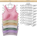POZEAN Pants Hangers with Clips for Women, Adjustable Heavy Duty Skirt Hangers, Space Saving Non-Slip Shorts Jeans Trousers Clothes Hangers