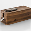 TIDITA 16" L Wooden Large Cable Management Box Round Edge (Walnut Color)