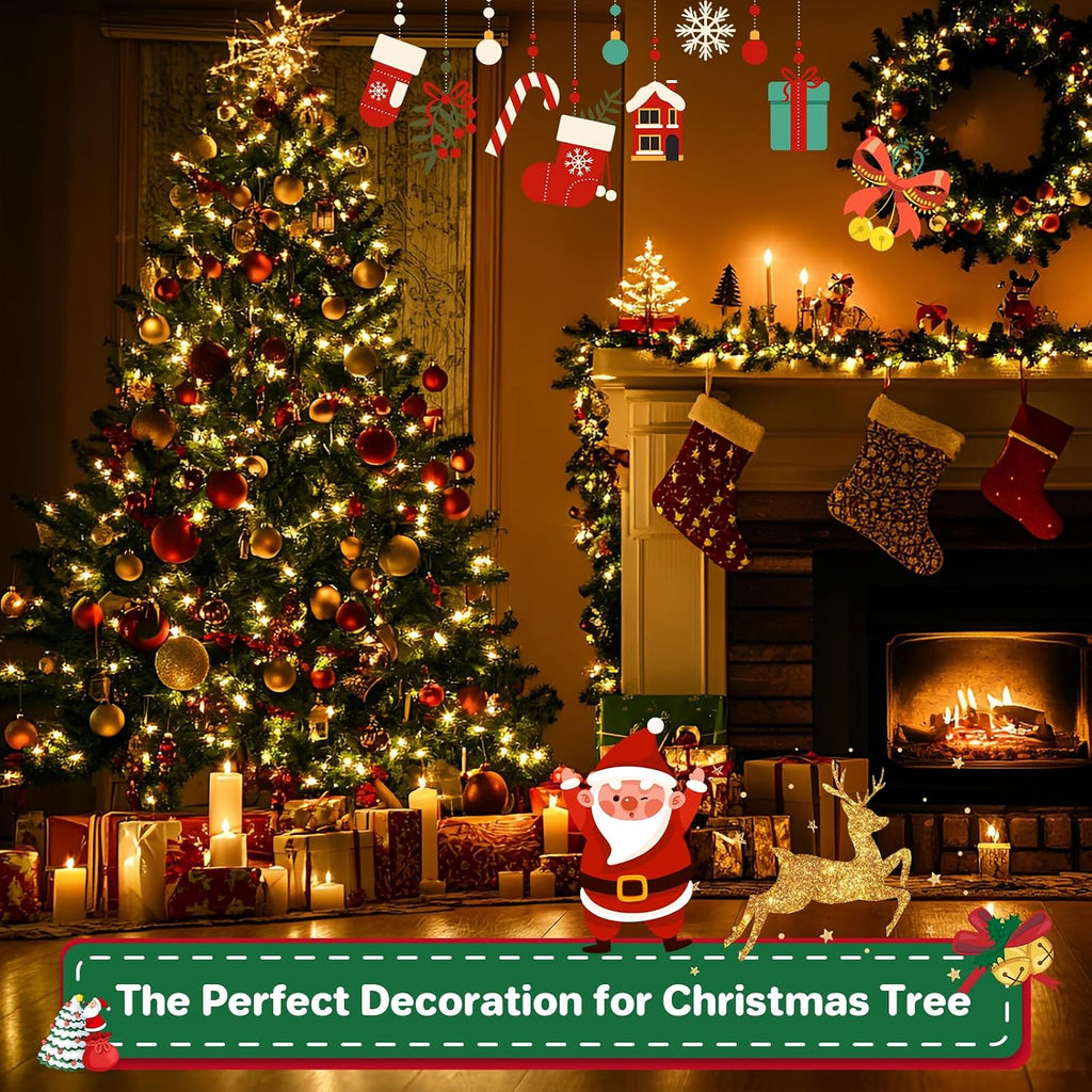 2-Pack Total 136FT 400LED Connectable String Lights Indoor Outdoor Clear Wire, Warm White Christmas Tree Lights Waterproof with 8 Modes & Timer, Twinkle Lights for Xmas Tree Decorations
