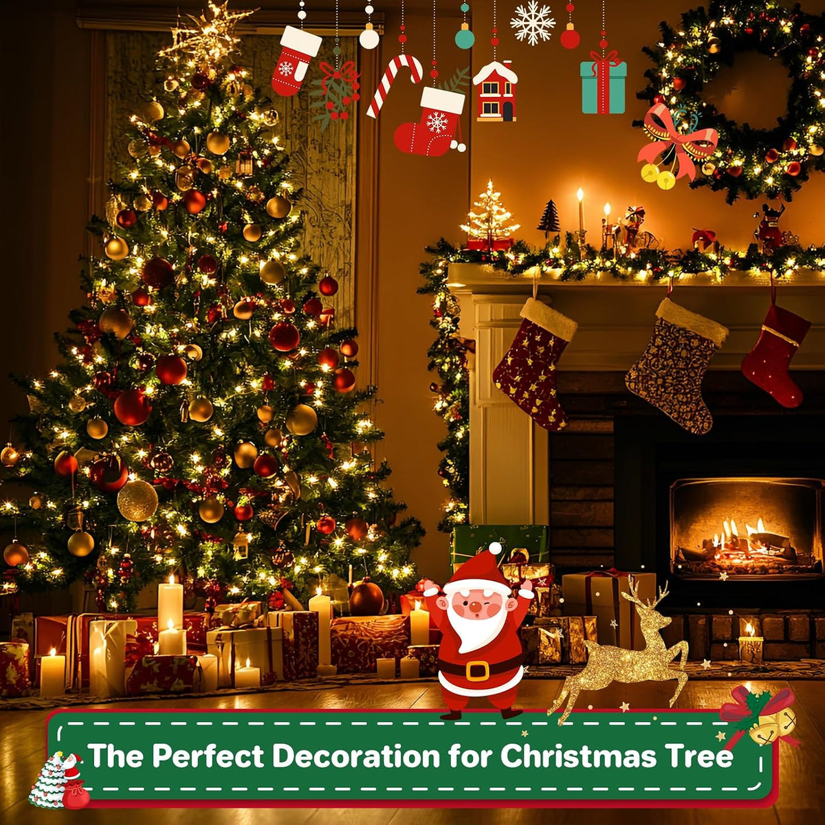2-Pack Total 136FT 400LED Connectable String Lights Indoor Outdoor Clear Wire, Warm White Christmas Tree Lights Waterproof with 8 Modes & Timer, Twinkle Lights for Xmas Tree Decorations