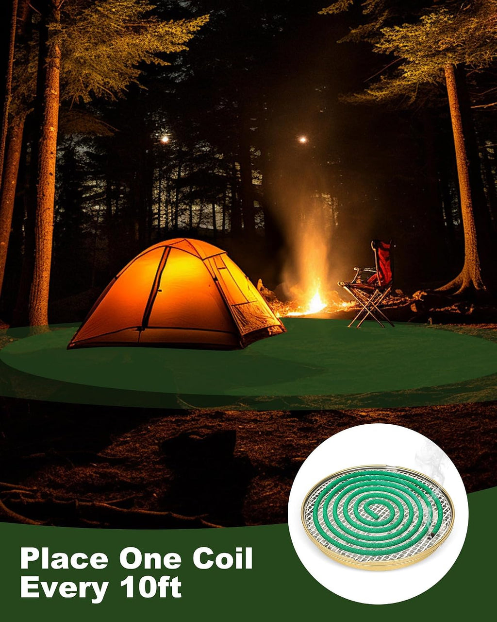 Mosquito Incense Repellent Coils, Citronella Incense Coil Outdoor, 20 Count
