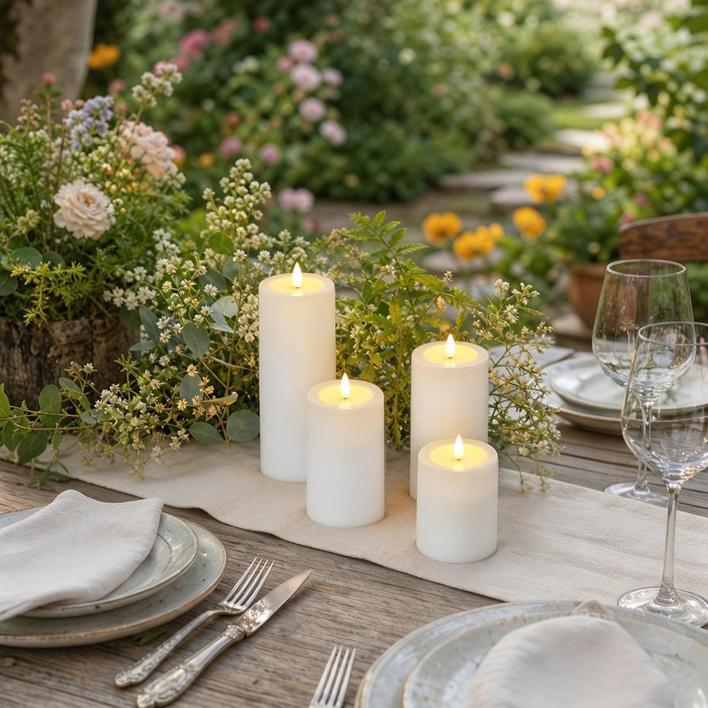 Outdoor Waterproof Flameless Candles Battery Operated with Remote and Timer