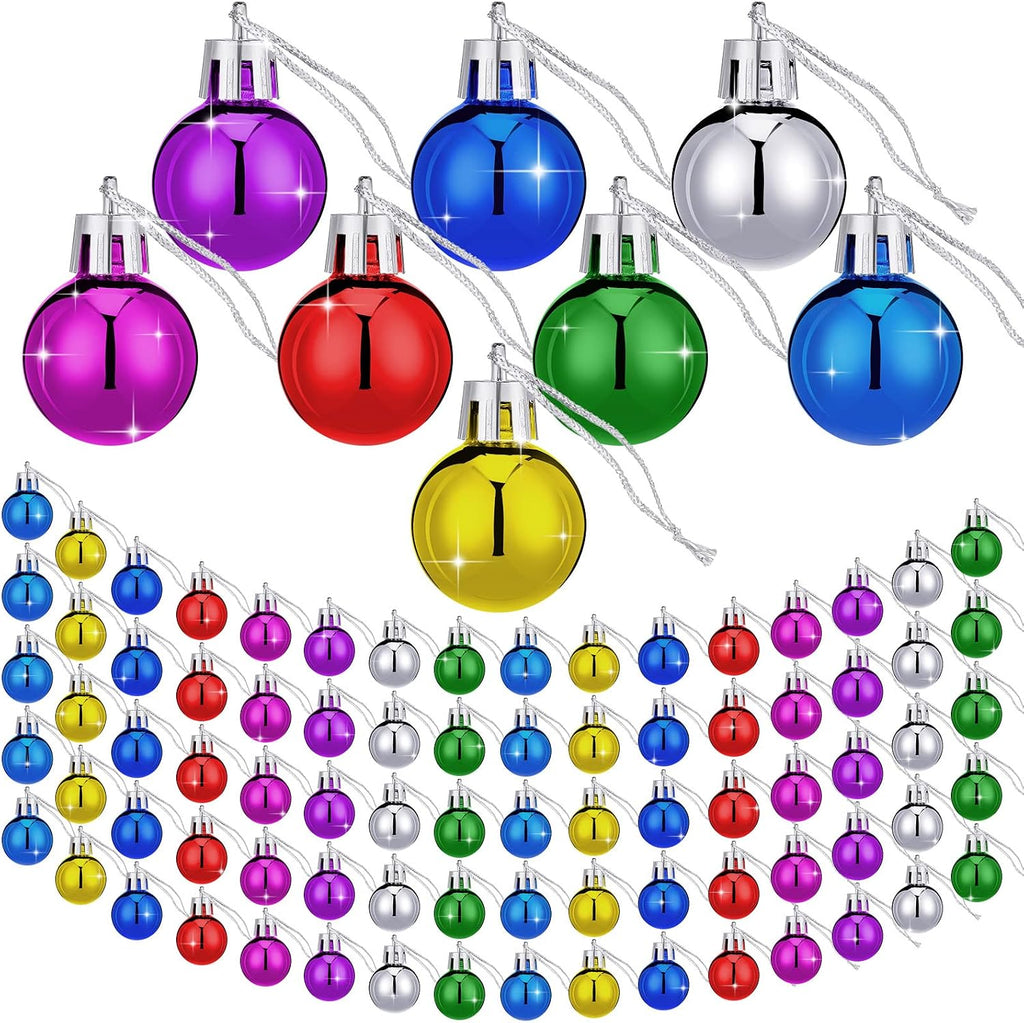 Sumind 80 Pcs Mini Christmas Ball Ornaments 1 Inch Glitter Smooth Ball