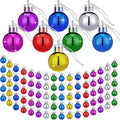 Sumind 80 Pcs Mini Christmas Ball Ornaments 1 Inch Glitter Smooth Ball