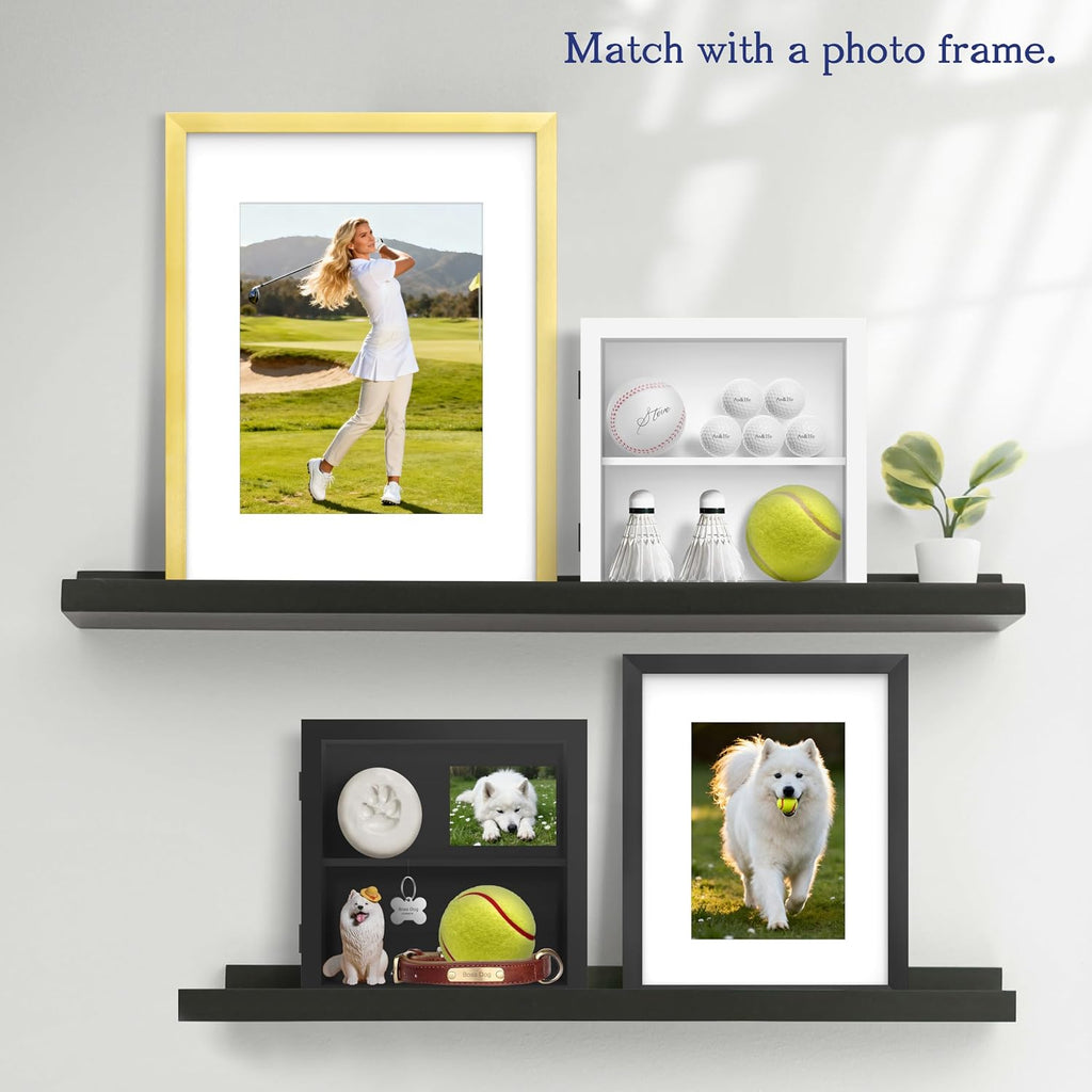 An&He 10x10 Shadow Box Frame Engineered Wood | with a 2.7" Usable Display Depth | Includes Acid-Free Backing Board, UV Resistant Acrylic, and Hanging Hardware-White