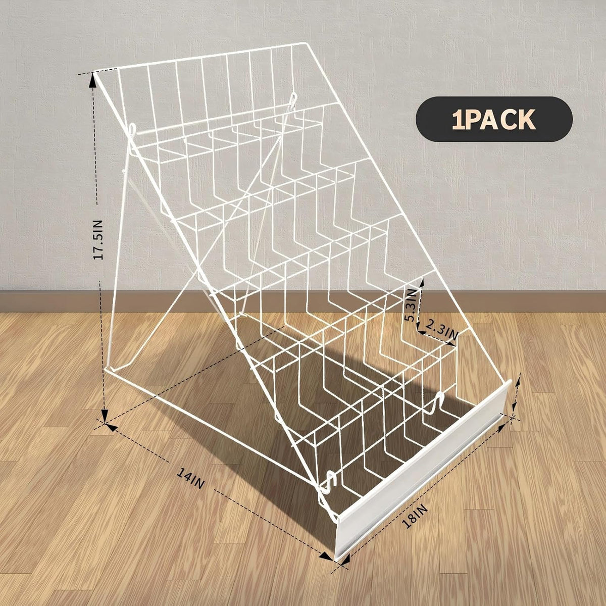 TONGMO 6-Tier Wire Book Signing Rack - Sturdy Tabletop Design - Ideal for Libraries, Classrooms, Schools - Display Literature, Magazines, Comics - Perfect for Book Signings (White-1P)