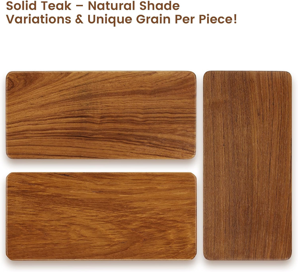 Solid Teak Wood Riser Tray, 10.5x5 inch Whole-Piece Teak Pedestal Stand, Vintage Rustic Bathroom Decor for Vanity Counter Sink, Candle Plant and Essential Oil Display, Brown M1