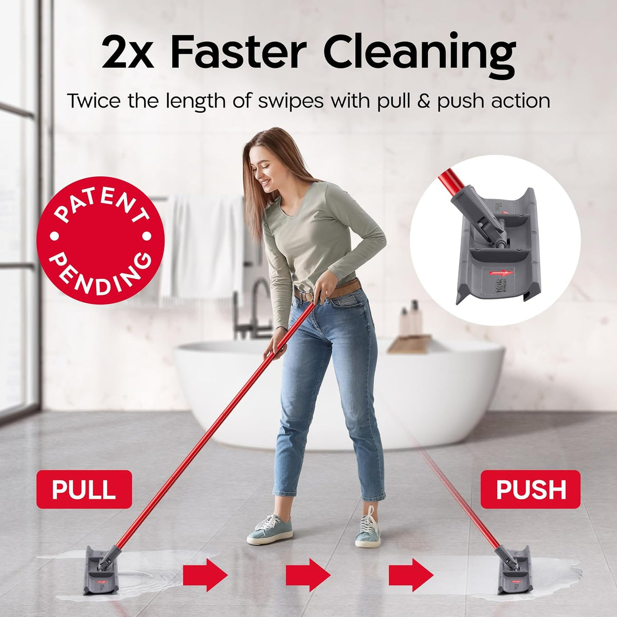 Tyroler MoppyShmoppy Heavy Duty Floor Squeegee for Concrete Floors 16.5"