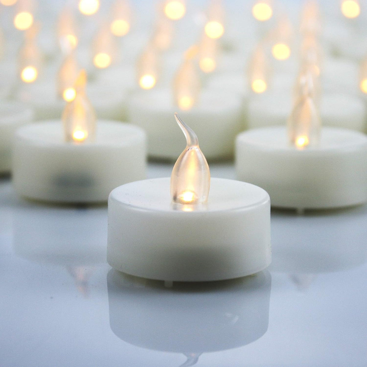 Flickering Battery Operated Flameless LED Tea Light Tealight Candles 60 PCS