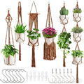 Macrame Plant Hangers, 6Pack Hanging Plant Holders Indoor, Caramel