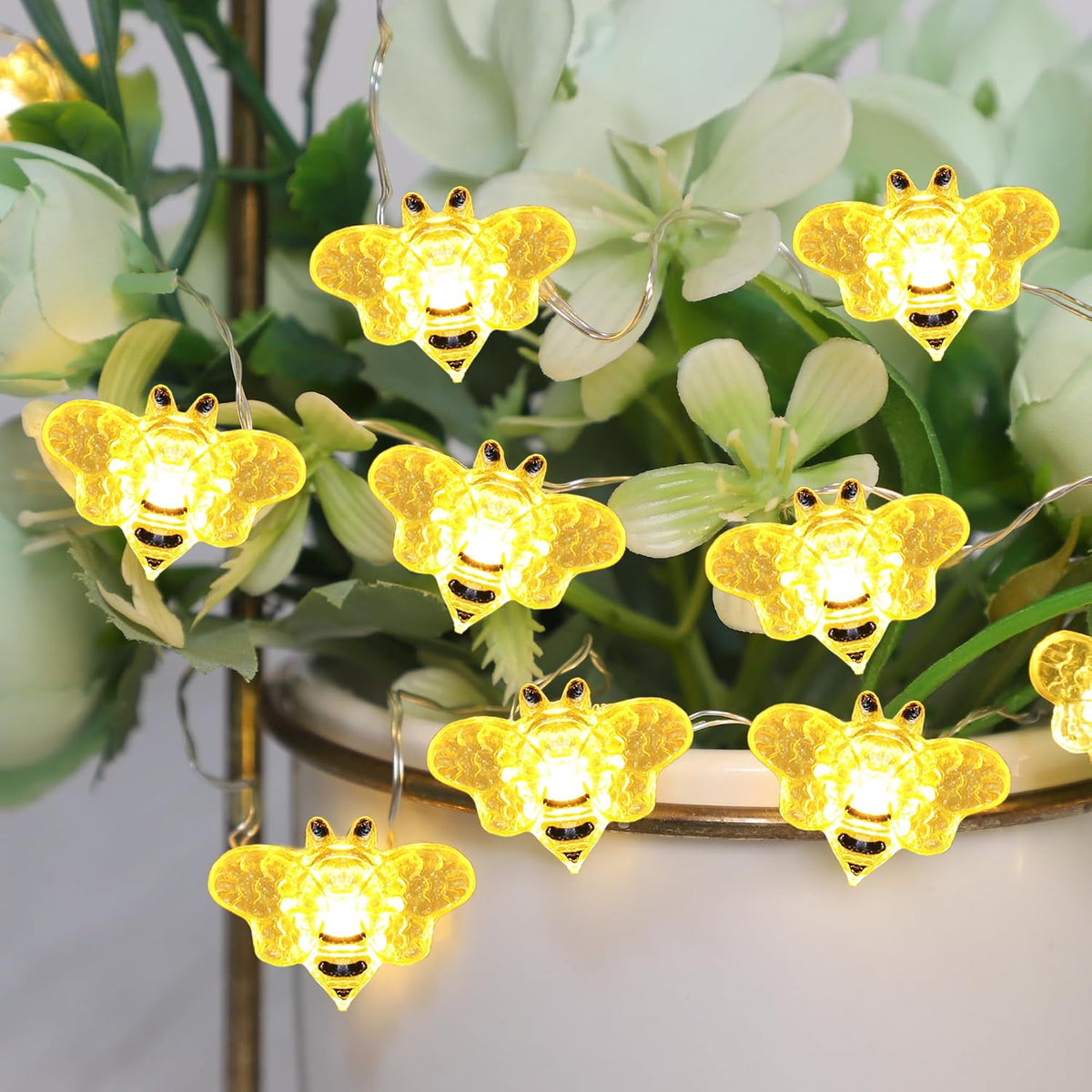Impress Life Honey Bee Fairy String Lights, 10Ft 40 LED Lights