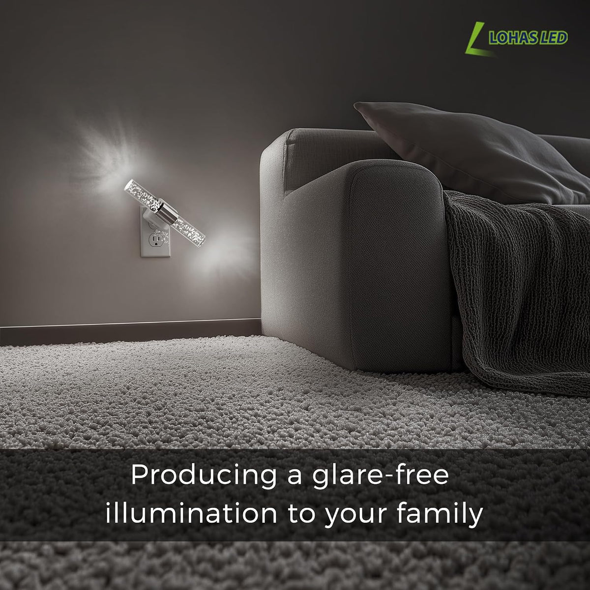 L LOHAS LED Bright Night Light, Night Lights Plug into Wall, 180° Rotating