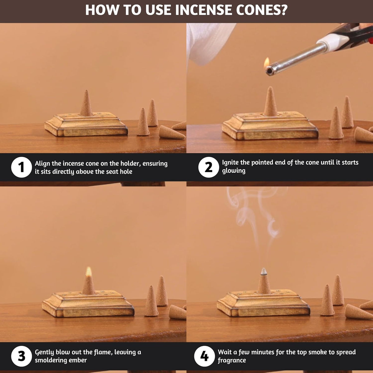 Folkulture Fall Incense Cones Frankincens & Sandalwood- Set of 2 (30 Cones)