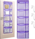 Weekly Clothes Organizer for Kids, Monday to Friday Hanging Closet Organizer, 5-Shelf Large Capacity School Storage with Side Pockets, Purple (Quantity 1)