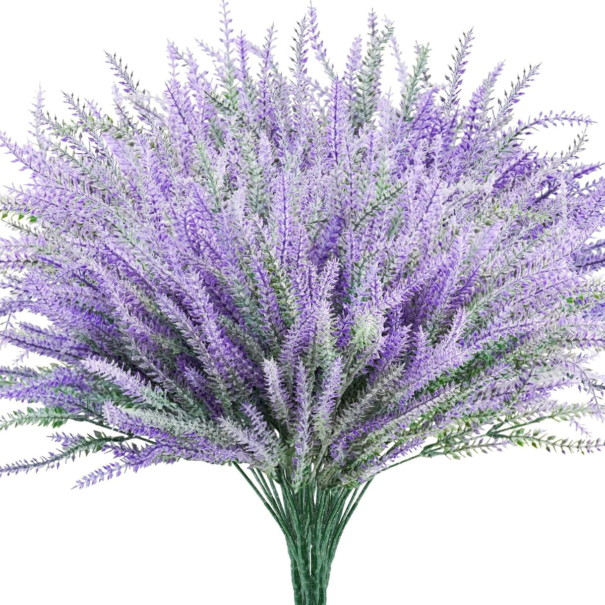 obbsie 30 Bundles Artificial Lavender Outdoor, 14.5" UV Resistant Faux Plants Outdoor Greenery Stems No Fade Plastic Fake Flowers for Window Garden Office Patio Porch Decor