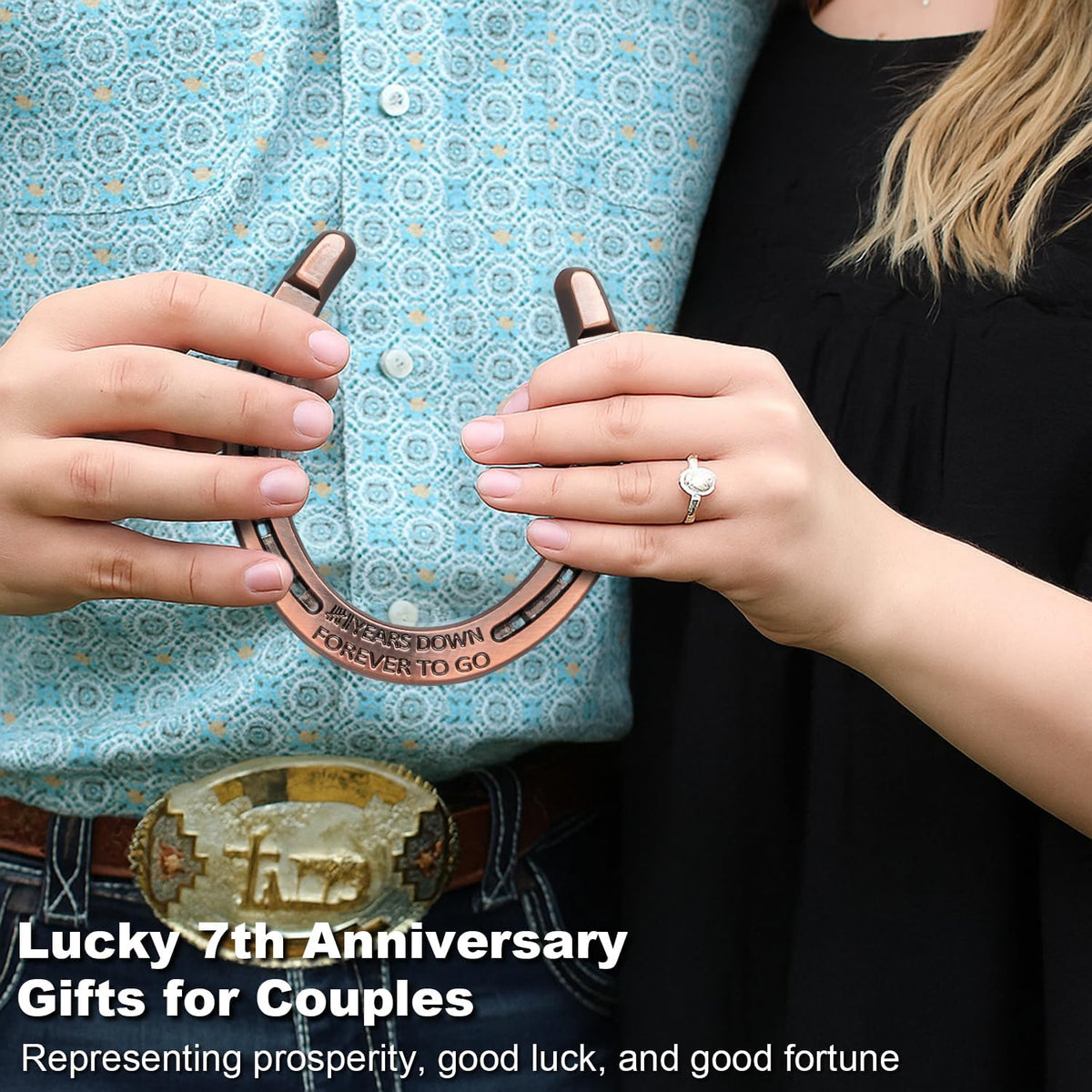 Horseshoe 7 Year Anniversary Copper Gifts for Him Her Wife 7th Anniversary