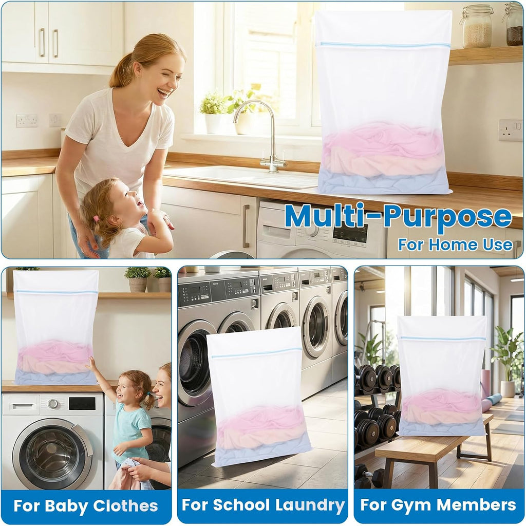 2 Pack XX-Large Mesh Laundry Bags for Delicates, Fine Mesh 24 x 32 Inches