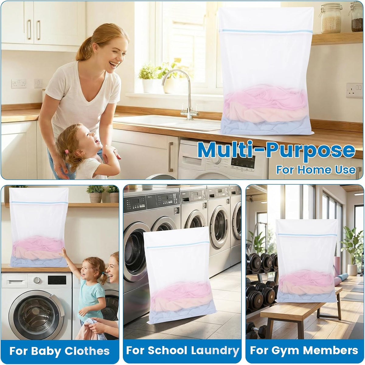 2 Pack XX-Large Mesh Laundry Bags for Delicates, Fine Mesh 24 x 32 Inches
