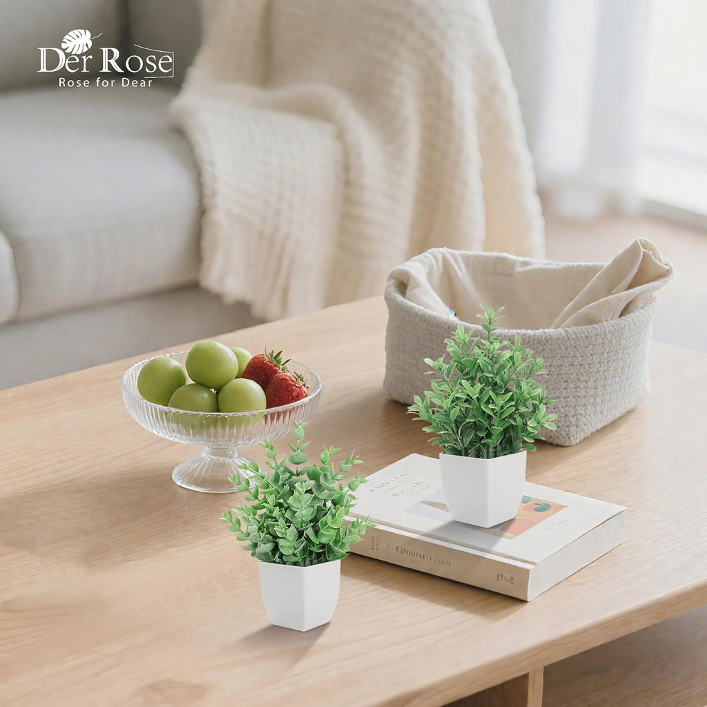 Der Rose 6 Pack Fake Plants Small Artificial Plants for Home Classroom