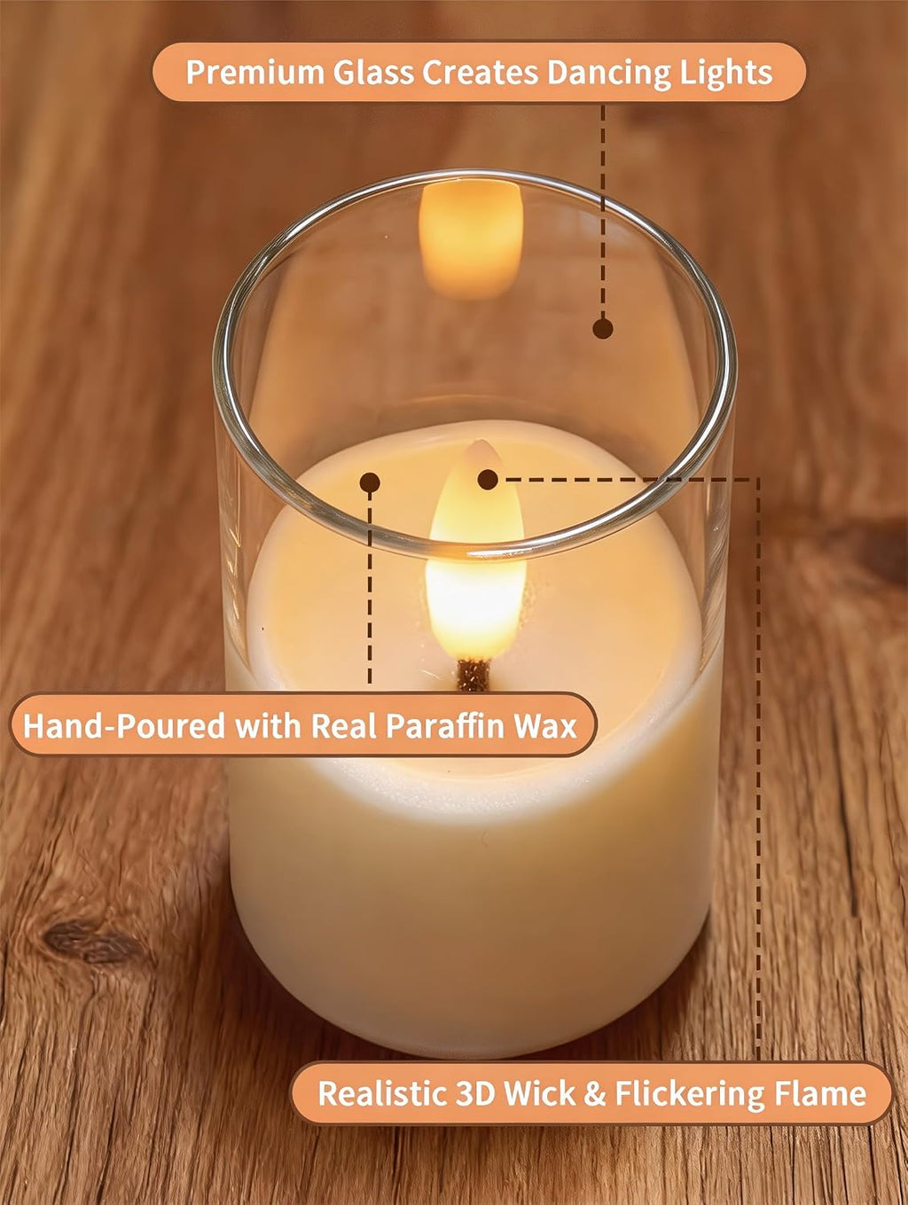 Rechargeable Flameless Tea Light Candles with Timer Remote, 1.7"x2.5" Acrylic Small Votive Electric LED Candles Battery Operated for Halloween Christmas Wedding Decor (Pack of 6, White)