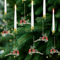 JOIONE Christmas Tree Candles, 6 Pack Cute Deer Tree Hanging Decor