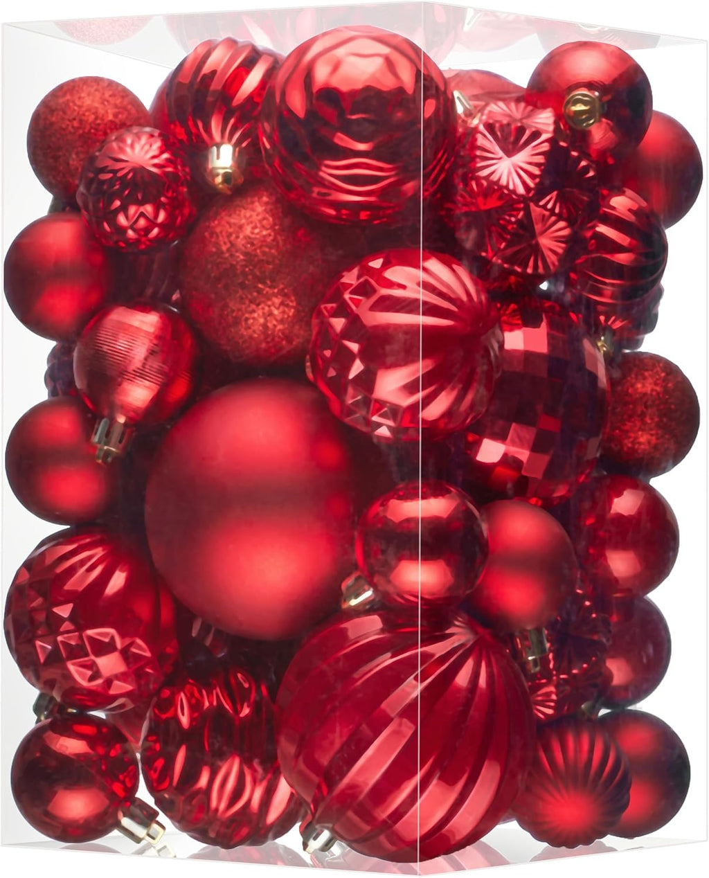 JORNOY 47CT Christmas Tree Balls Ornaments, Red
