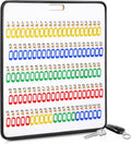 RattanView Key Hook Board Rack with 120 Pcs Plastic Tags Set 31.9 x 29.5 Inch Key Holder Wall Mount Organizer with 105 Hooks Self Closing Tabs Colored Labels for Car Hotels Office House Storage