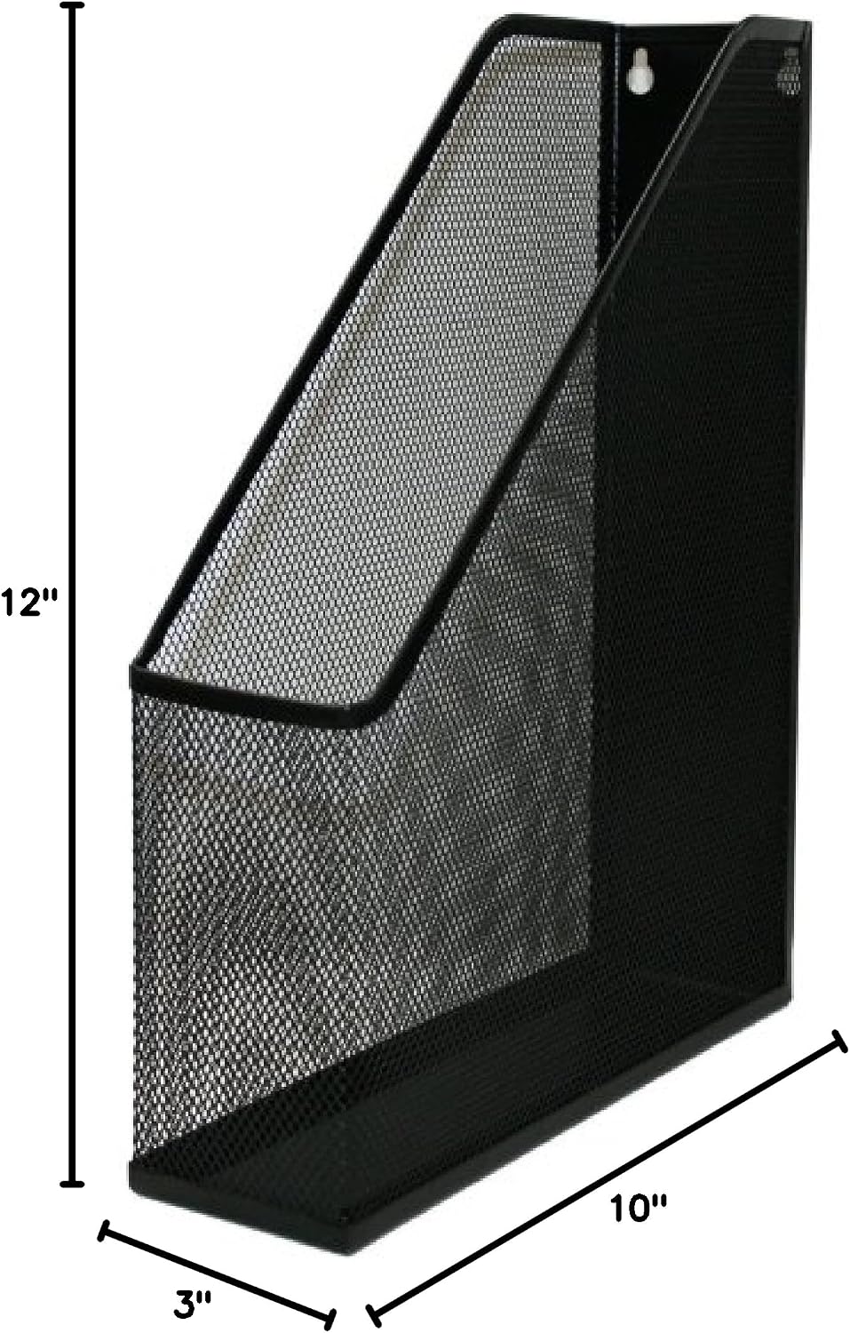 YBM HOME Wall Magazine Holder and Desk Organizer Rack Keeps Up to 20 Magazines Upright, Steel Mesh Magazine Desk Organizer and File Storage for Home and Office-Black