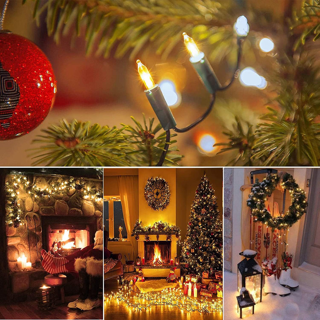 Battery Operated Christmas Lights, 2 Pack 17ft 50 LED Mini String Lights with 8 Modes Auto-Timer, Waterproof Tree Lights for Outdoor Indoor Xmas Holiday Wreath Garden Decor, Warm White