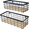 ShabbyDecor Metal Wire Basket for Kitchen Cabinet Pantry Bathroom Set of 2