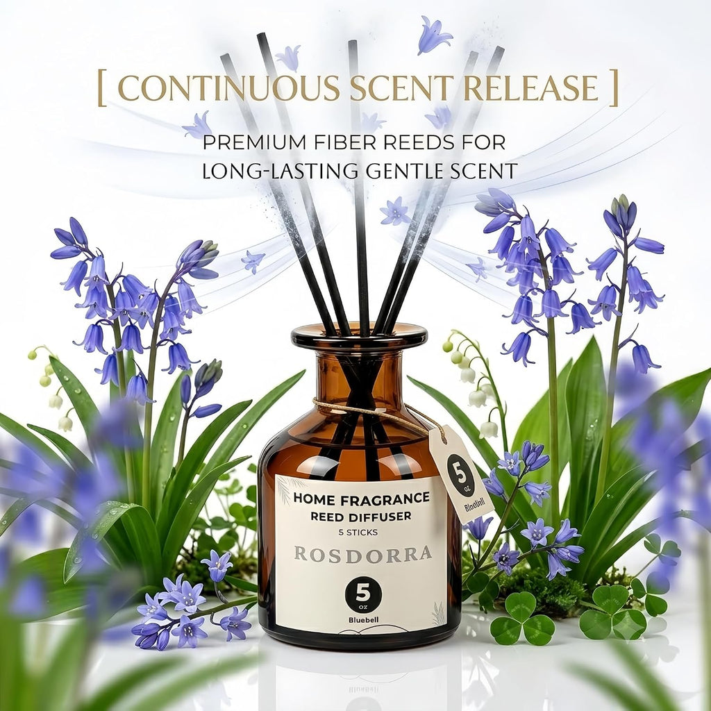 Reed Diffuser for Bathroom 5oz, Bluebell Floral Scent