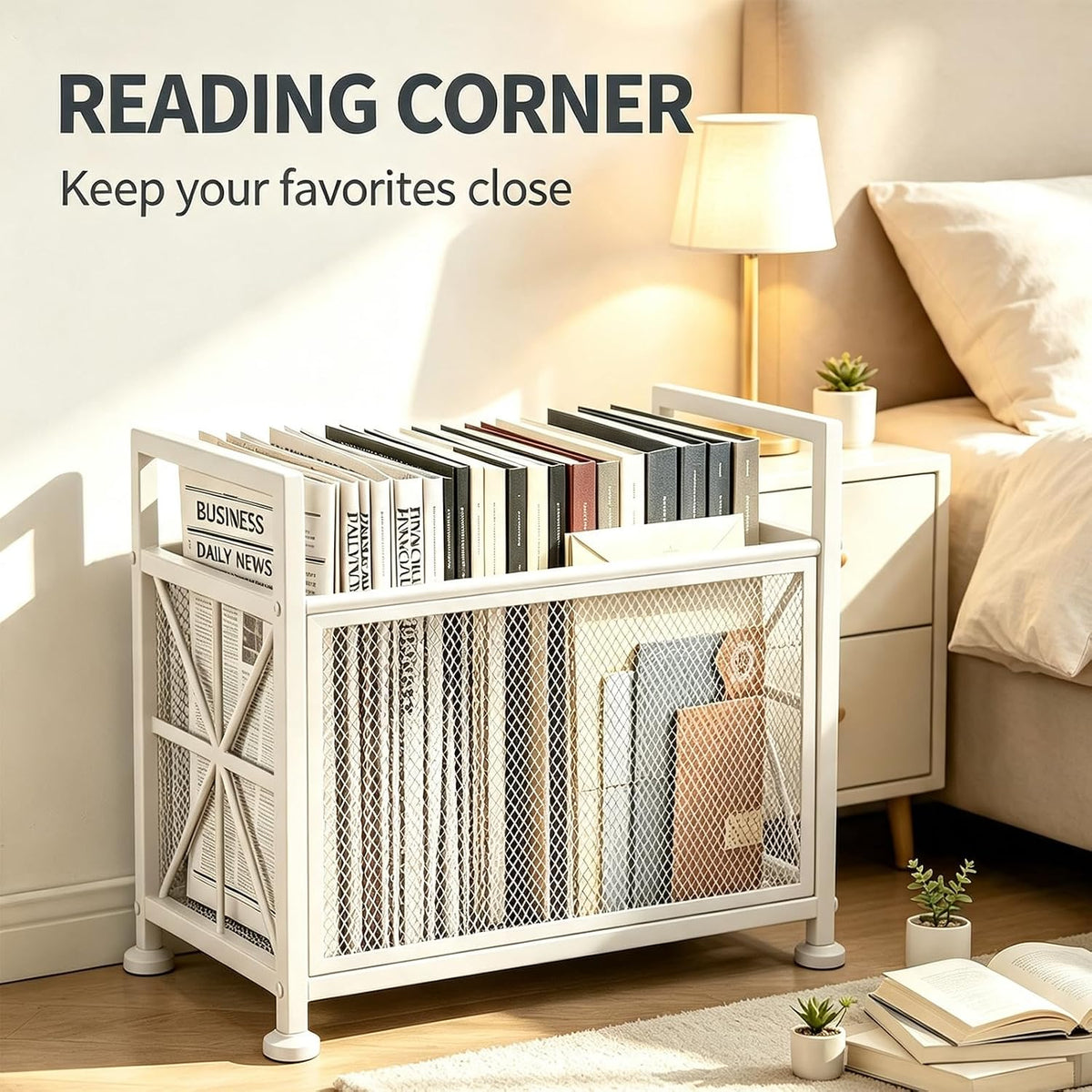Metal Floor Magazine Rack, Freestanding Magazine Holder Floor Stand
