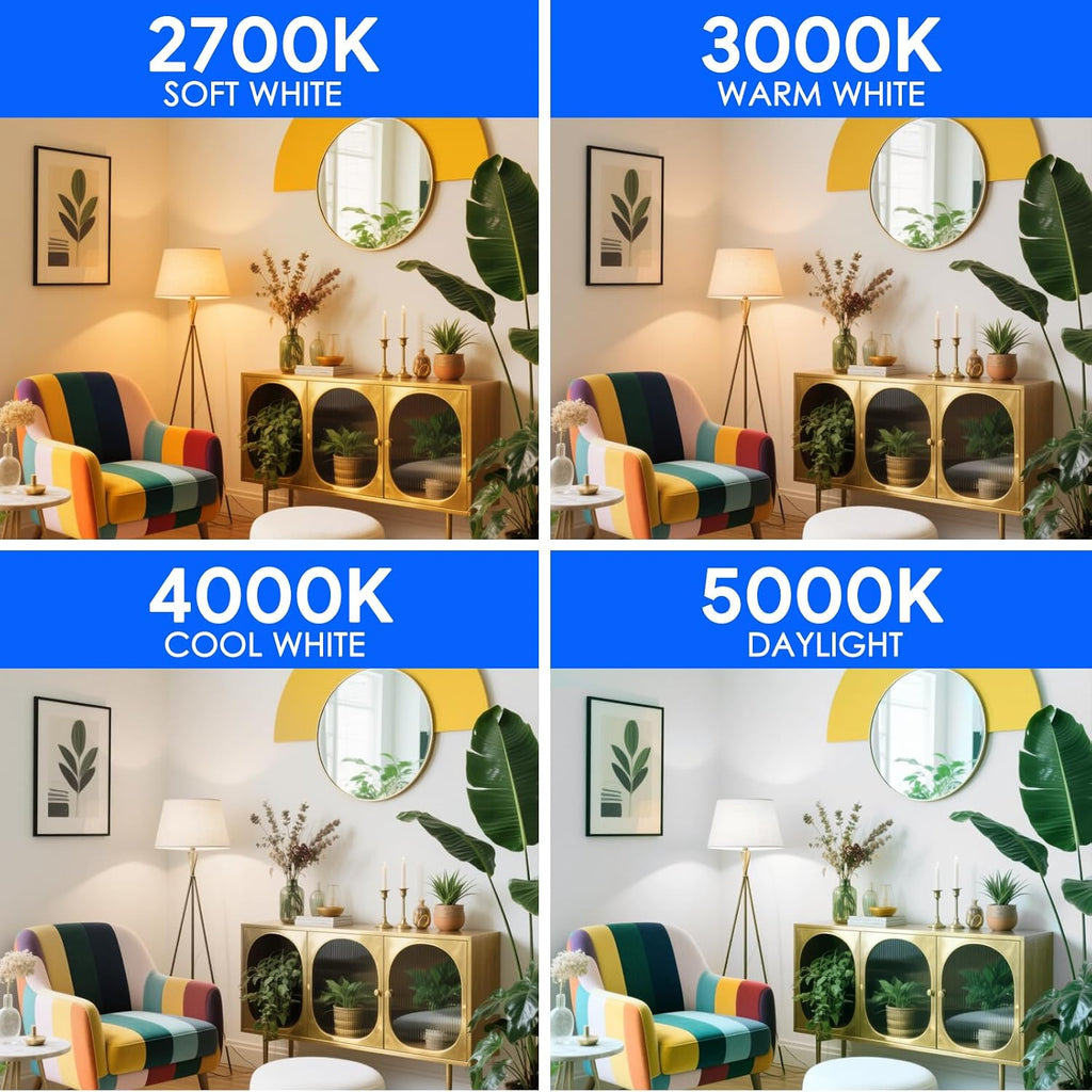 E ENERGETIC LIGHTING 40W Equivalent, A19 LED Light Bulb, 5000K Daylight, E26 Standard Base, Non-Dimmable, 5W 450lm, ETL Listed, 8 Packs