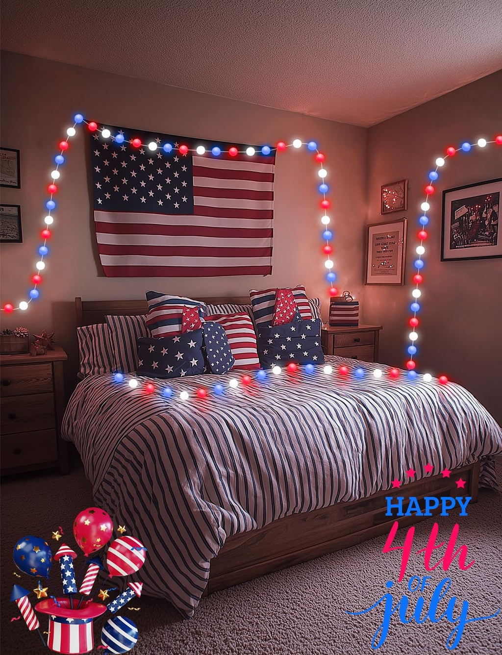 Smart Color Changing Globe String Lights APP Control for Bedroom Christmas