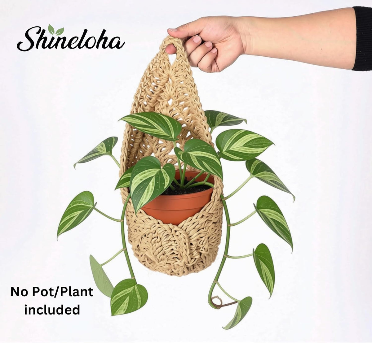 2 Pack Macrame Wall Plant Hanger for 6 inch, Wall Plant Basket